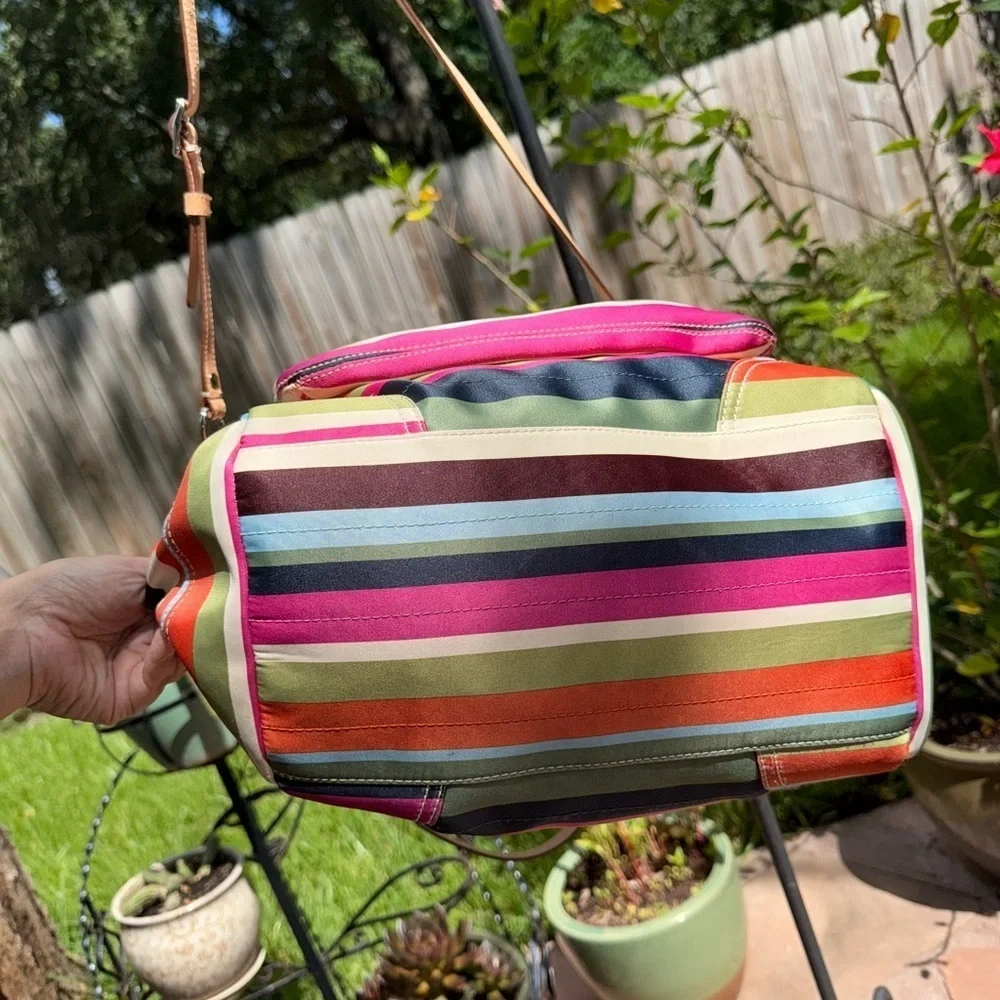 Rare Coach Legacy Stripe Leah Large Tote Purse & Matching Wristlet